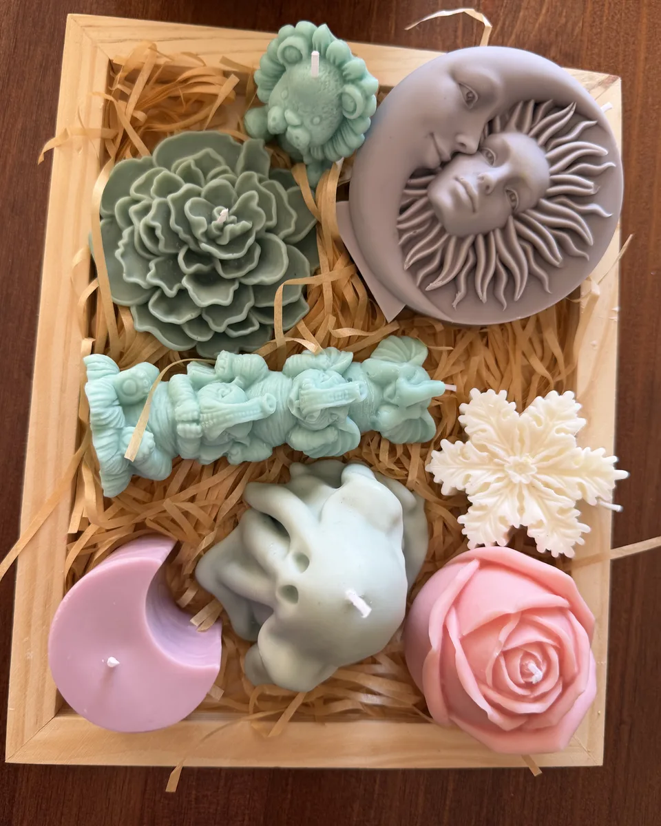 Caja de regalo con velas Auristal de distintas formas